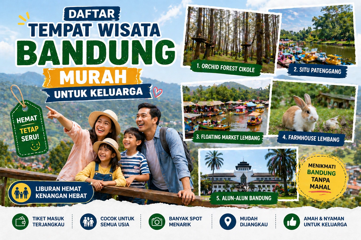35 Tempat Wisata Bandung Murah untuk Keluarga yang Lagi Hits di 2026