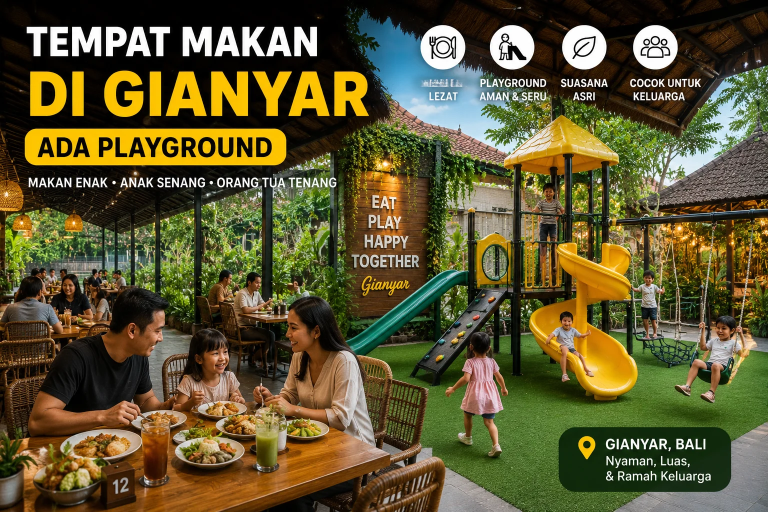 Tempat Makan di Gianyar yang Ada Playground, Cocok untuk Keluarga